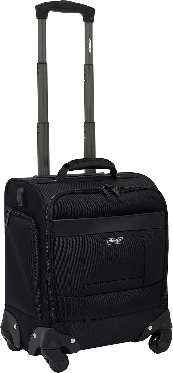 image:imageWrangler 17 Underseat Spinner CarryOn Luggage CharcoalBlack