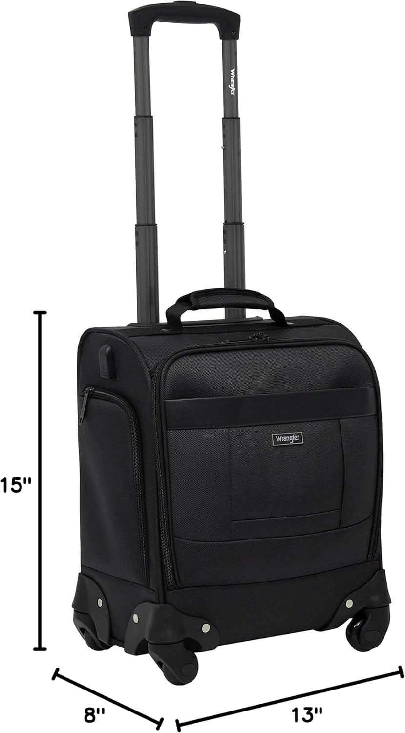 image:imageWrangler 17 Underseat Spinner CarryOn Luggage CharcoalCharcoal