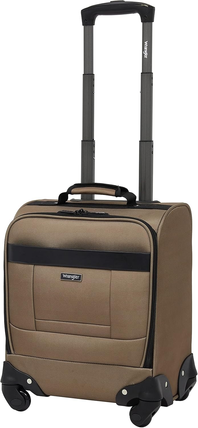 image:imageWrangler 17 Underseat Spinner CarryOn Luggage CharcoalMocha