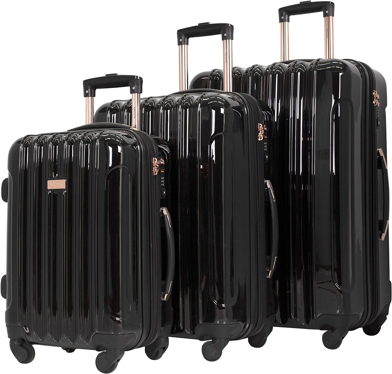 image:imagekensie 20 Alma CarryOn TSALock Spinner Luggage BlackBlack