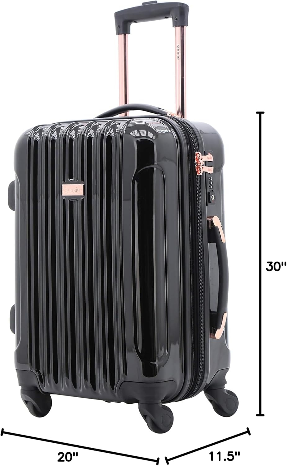 image:imagekensie 20 Alma CarryOn TSALock Spinner Luggage BlackBlack