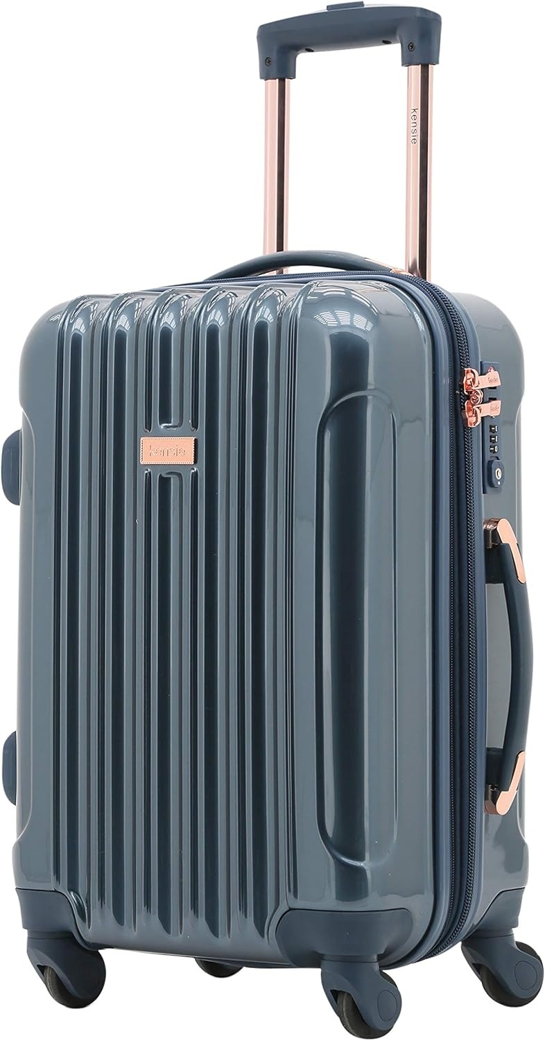 image:imagekensie 20 Alma CarryOn TSALock Spinner Luggage BlackMidnight Blue