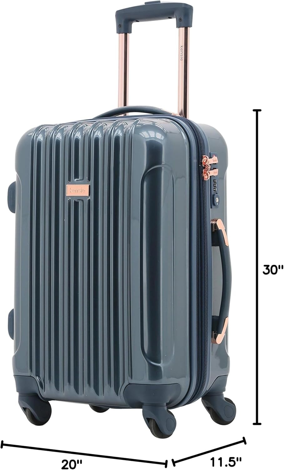 image:imagekensie 20 Alma CarryOn TSALock Spinner Luggage BlackMidnight Blue