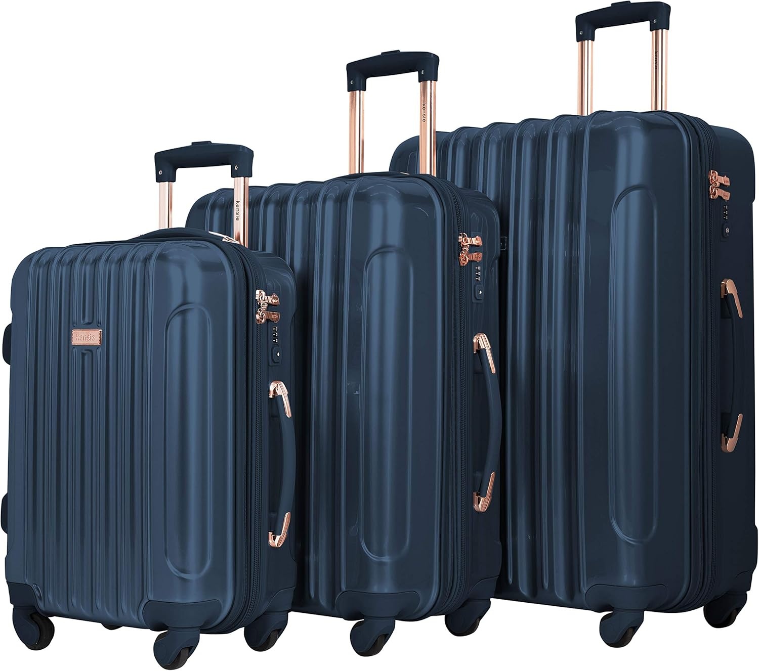 image:imagekensie 20 Alma CarryOn TSALock Spinner Luggage BlackMidnight Blue