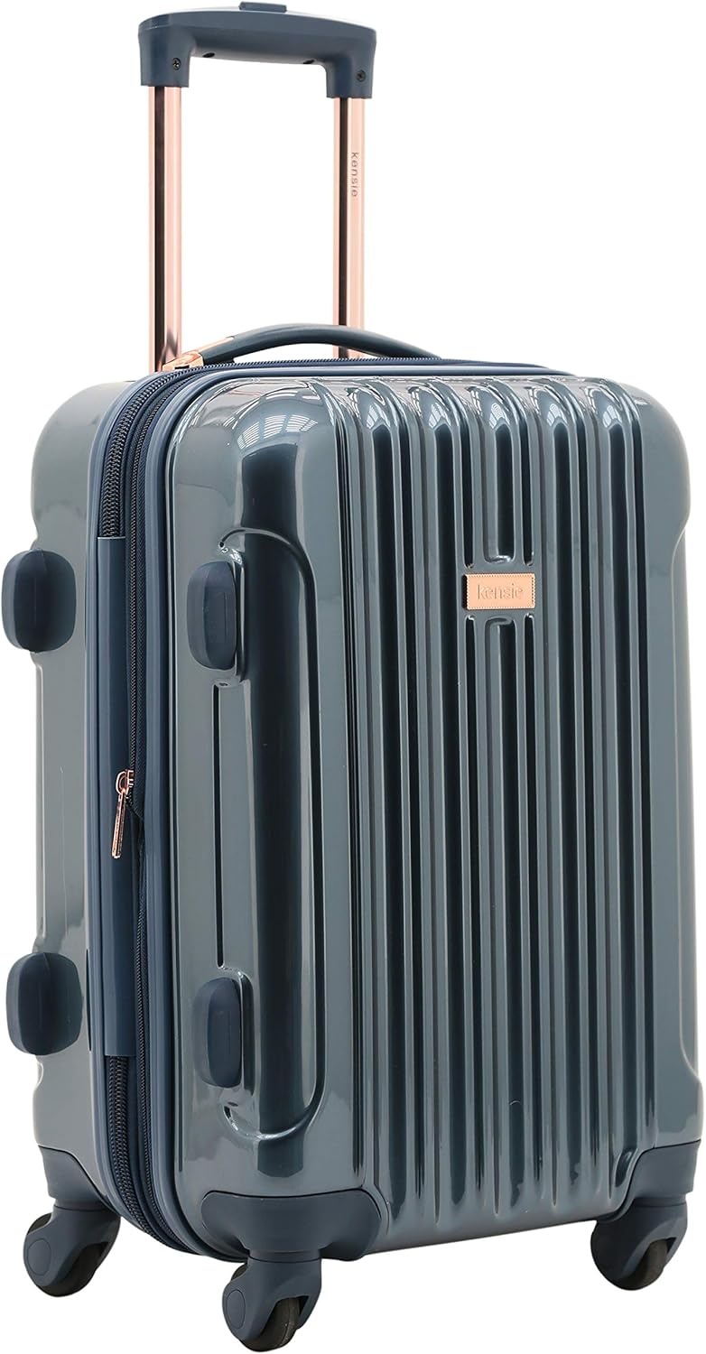 image:imagekensie 20 Alma CarryOn TSALock Spinner Luggage BlackMidnight Blue