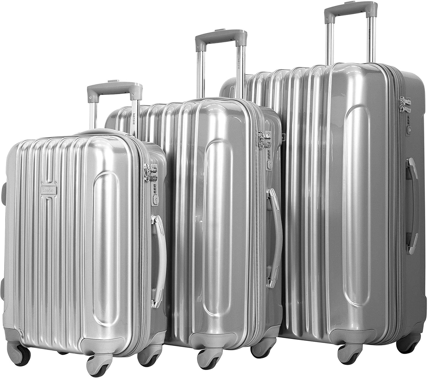image:imagekensie 20 Alma CarryOn TSALock Spinner Luggage BlackSilver