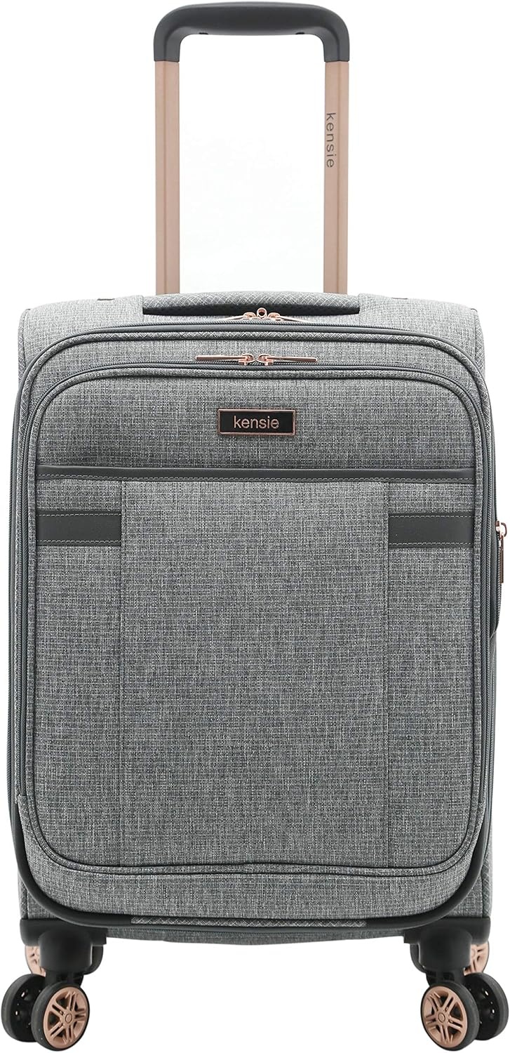 image:imagekensie Hudson Softside 3Piece Spinner Luggage Set Heather GrayHeather Gray