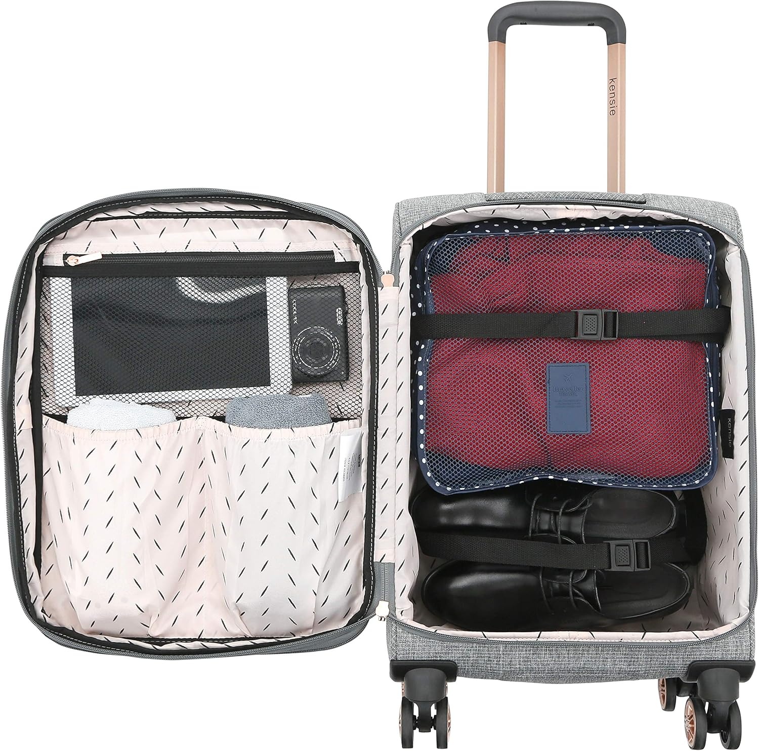 image:imagekensie Hudson Softside 3Piece Spinner Luggage Set Heather GrayHeather Gray