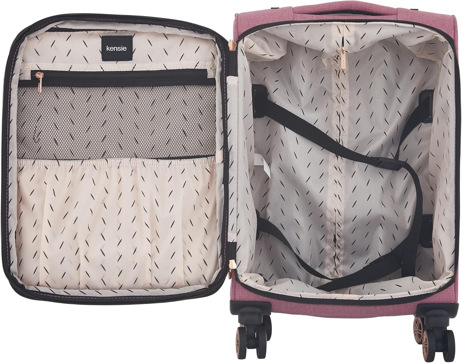 image:imagekensie Hudson Softside 3Piece Spinner Luggage Set Heather GrayMellow Mauve