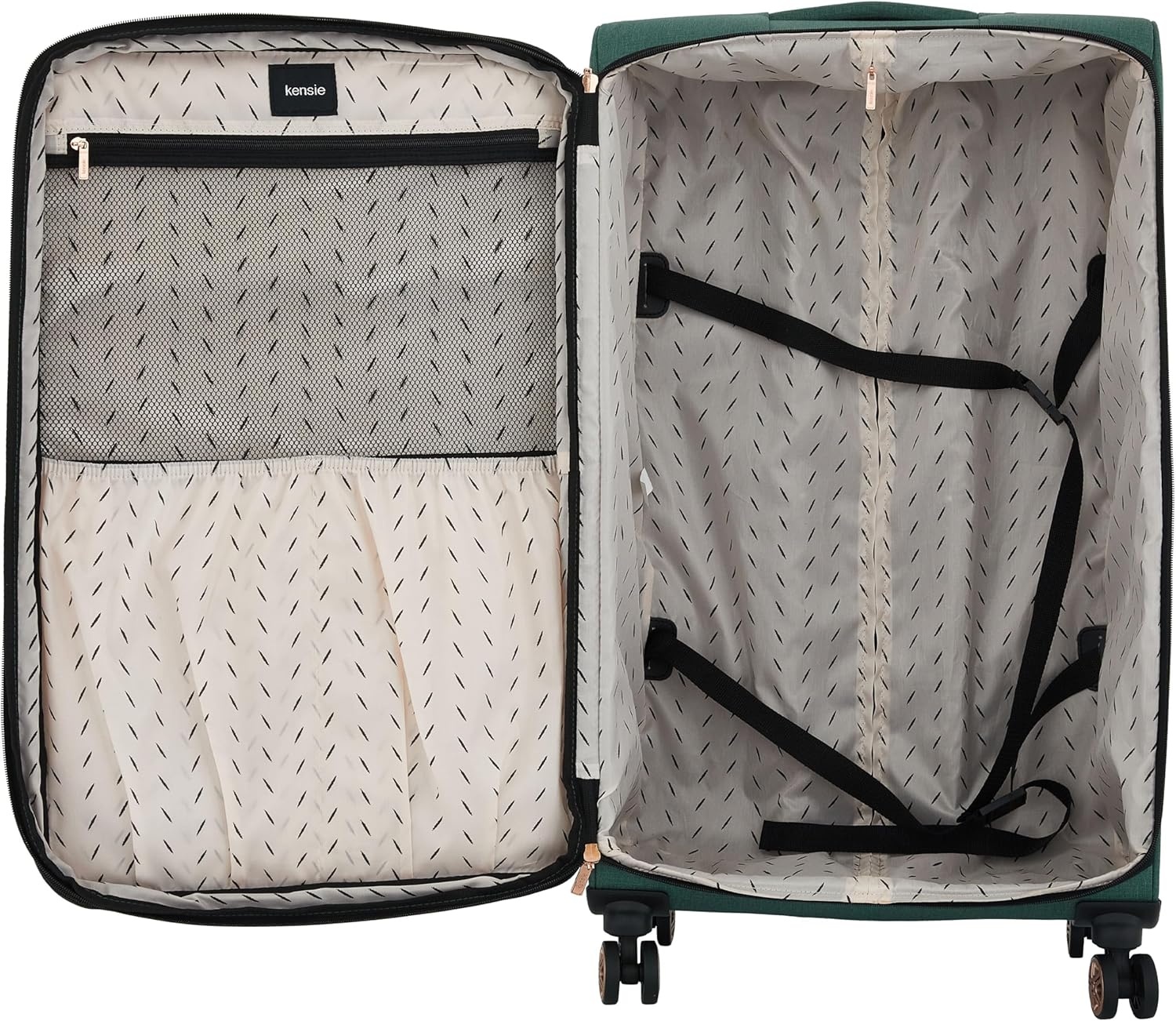 image:imagekensie Hudson Softside 3Piece Spinner Luggage Set Heather GraySmoke Pine