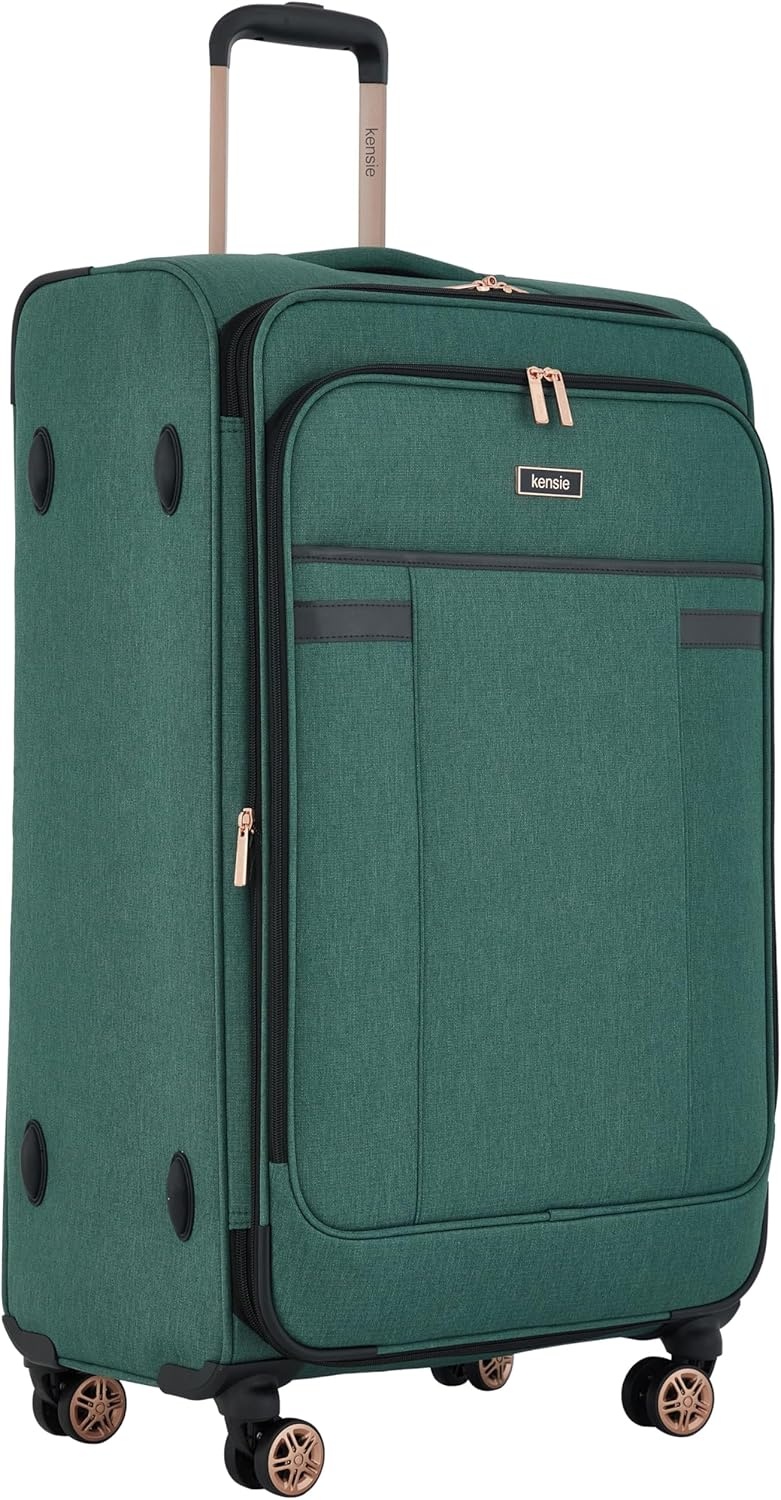 image:imagekensie Hudson Softside 3Piece Spinner Luggage Set Heather GraySmoke Pine