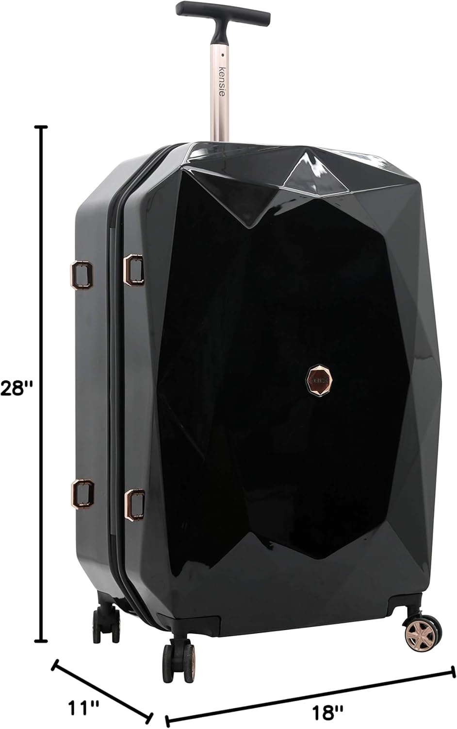 image:imagekensie Womens 2 Piece or 20 3D Gemstone Luggage Set Mint 2 PC 28Black