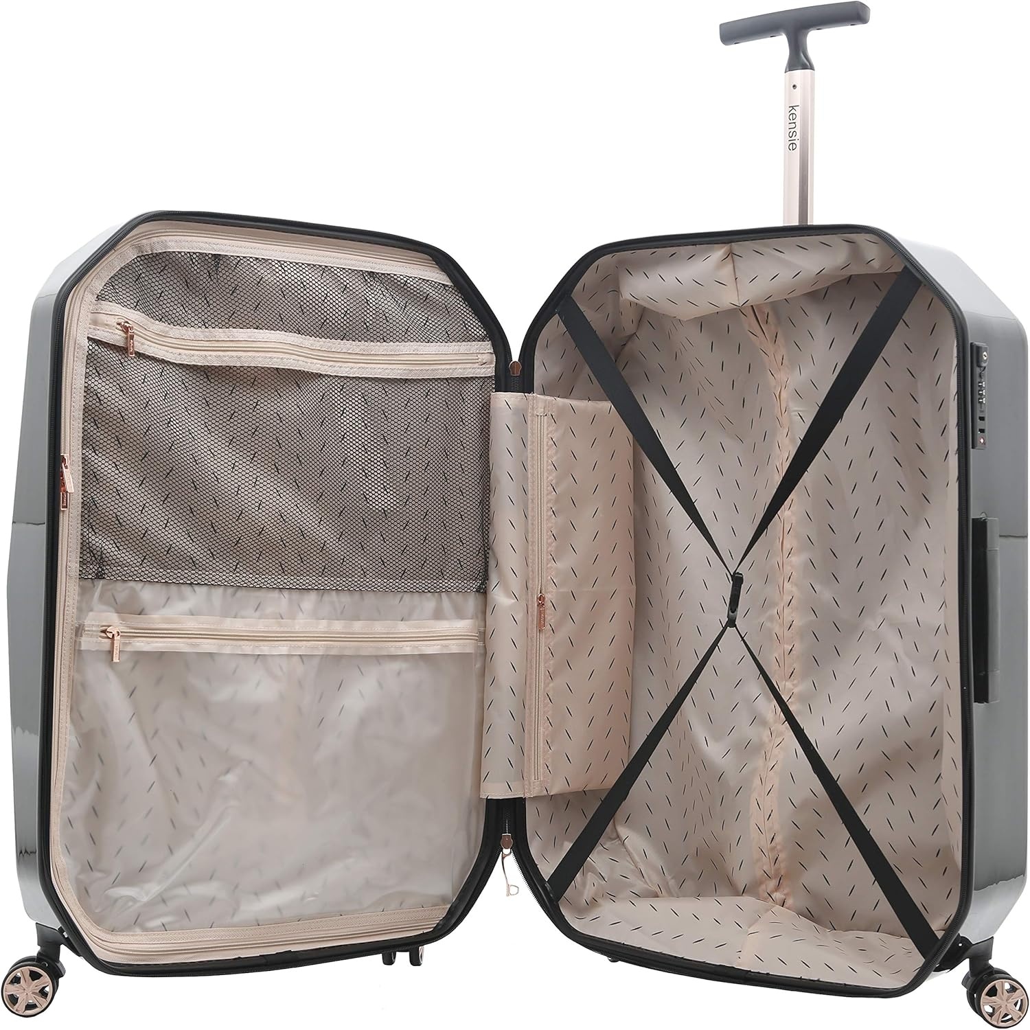 image:imagekensie Womens 2 Piece or 20 3D Gemstone Luggage Set Mint 2 PC 28Black