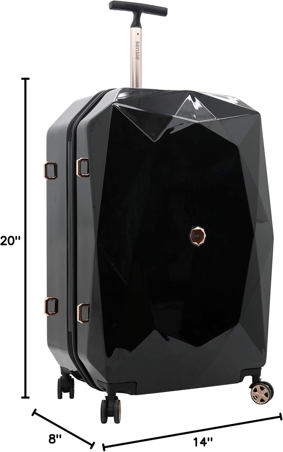 image:imagekensie Womens 2 Piece or 20 3D Gemstone Luggage Set Mint 2 PC 28Black