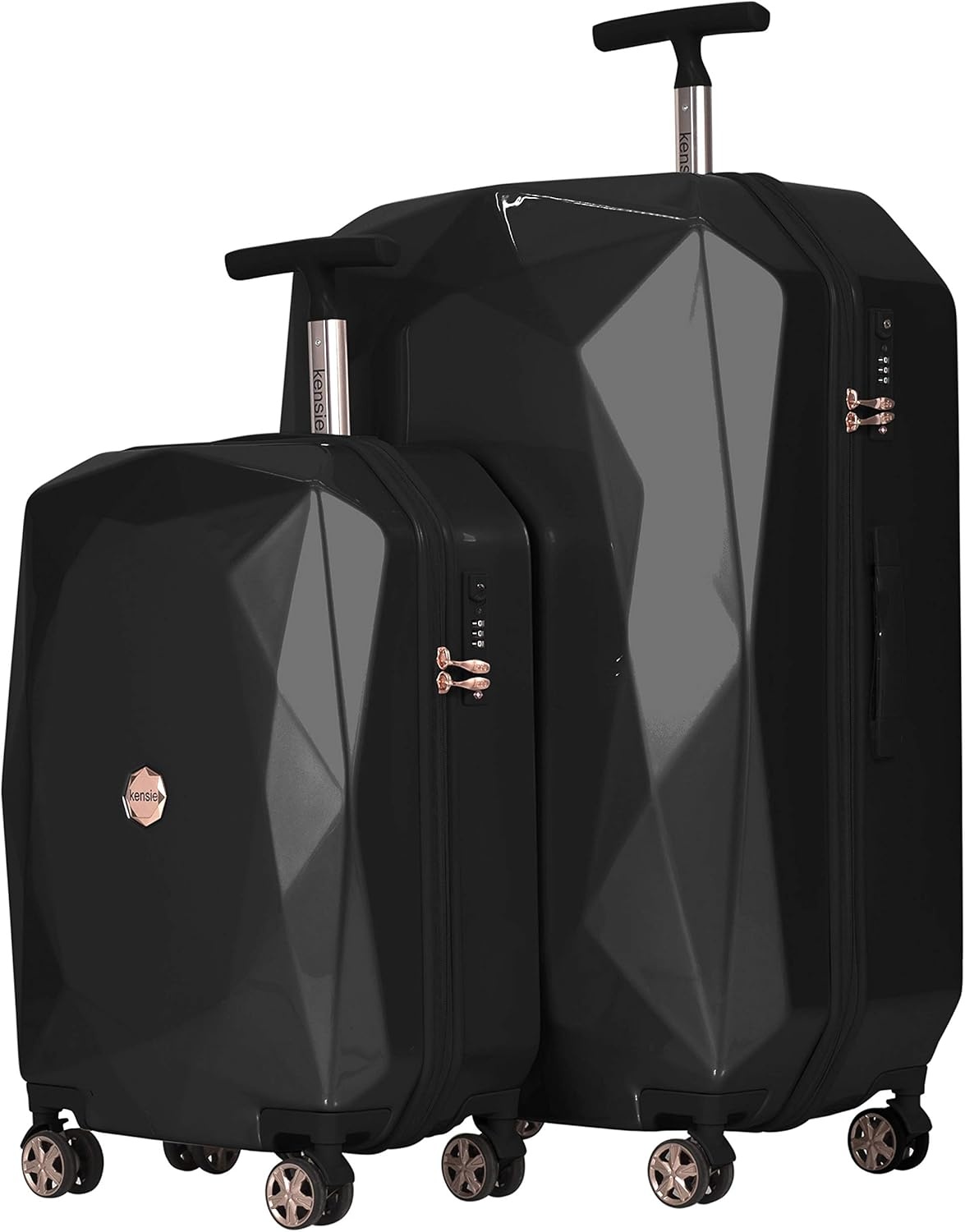 image:imagekensie Womens 2 Piece or 20 3D Gemstone Luggage Set Mint 2 PC 28Black