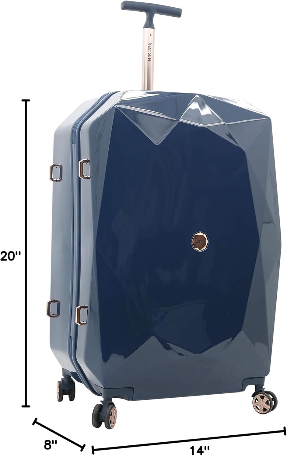 image:imagekensie Womens 2 Piece or 20 3D Gemstone Luggage Set Mint 2 PC 28Midnight Blue