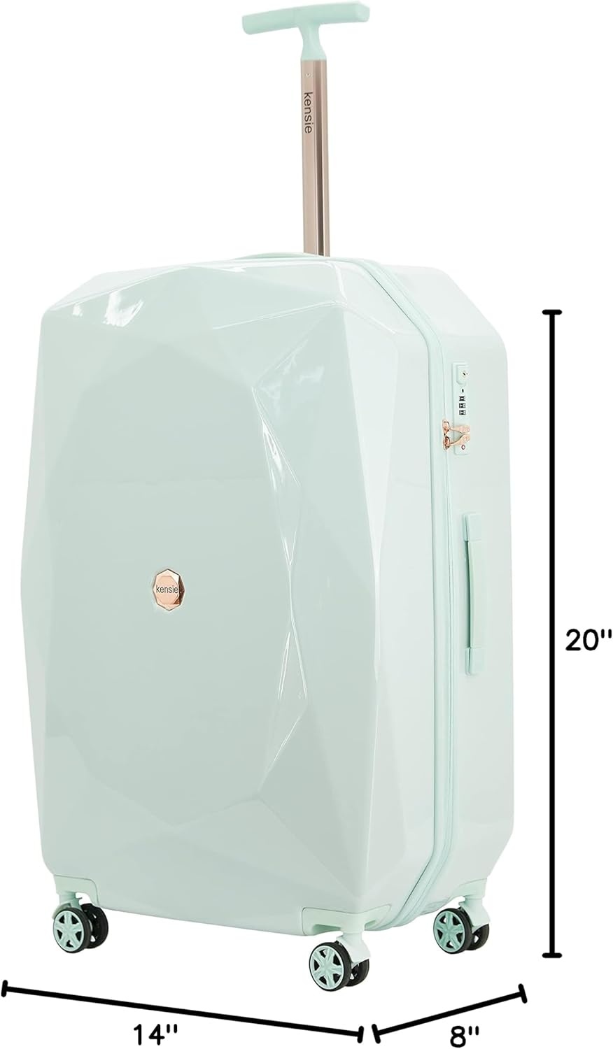 image:imagekensie Womens 2 Piece or 20 3D Gemstone Luggage Set Mint 2 PC 28Mint