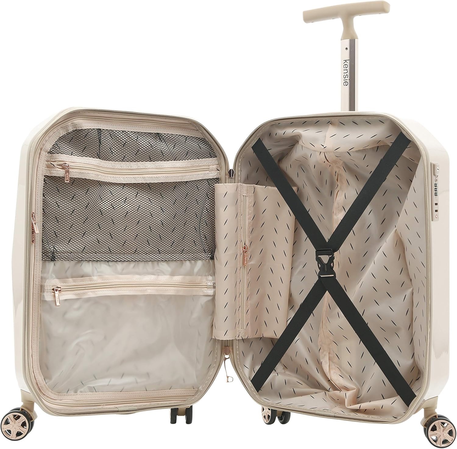 image:imagekensie Womens 2 Piece or 20 3D Gemstone Luggage Set Mint 2 PC 28Rose Gold