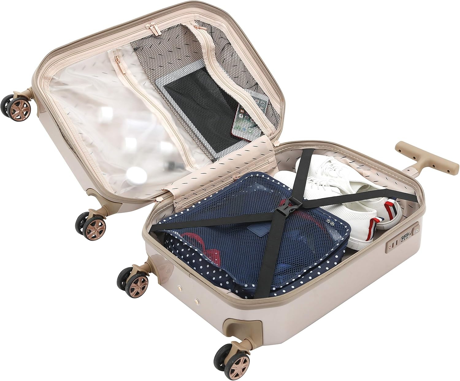image:imagekensie Womens 2 Piece or 20 3D Gemstone Luggage Set Mint 2 PC 28Rose Gold