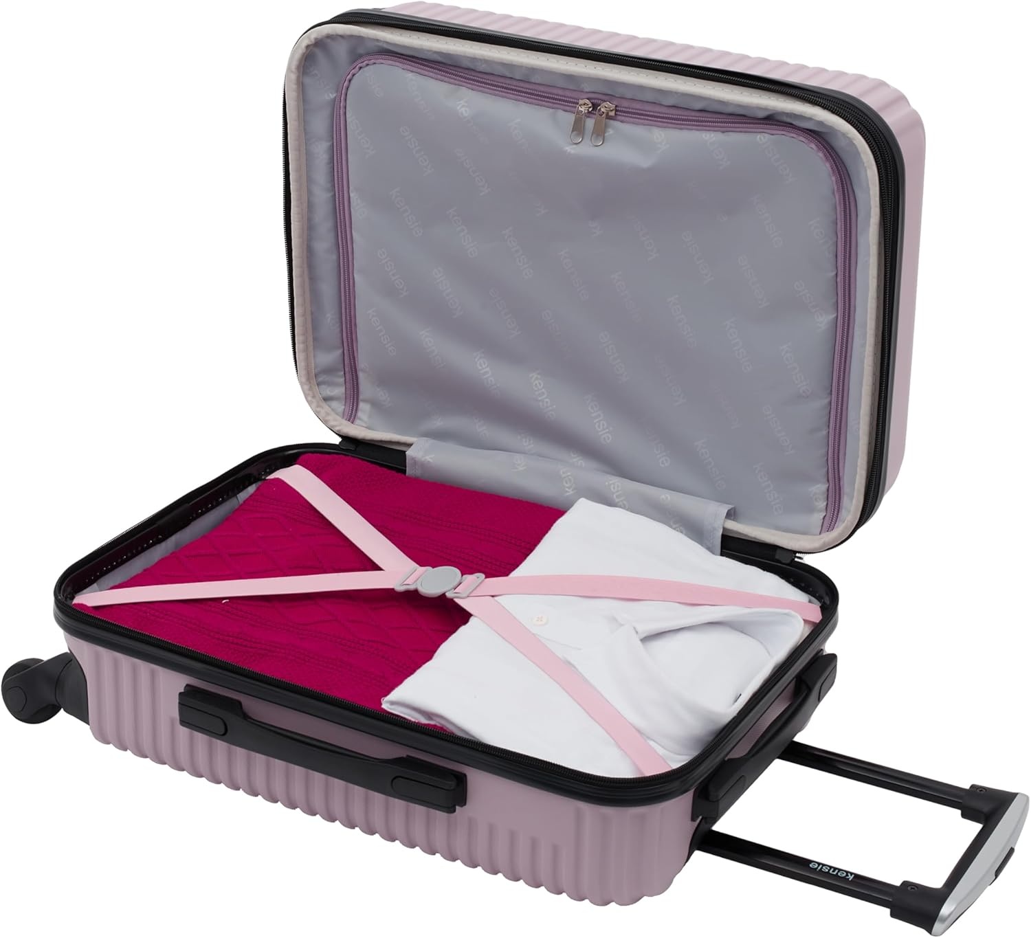 image:imagekensie Womens Hillsboro Luggage amp Travel Bags Set Green Granite 20 CarryOnBurnished Lilac