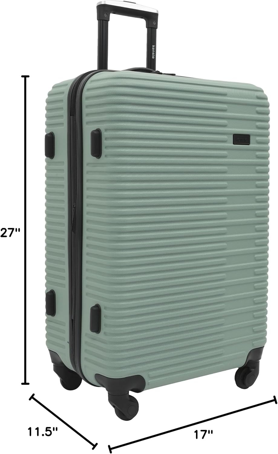 image:imagekensie Womens Hillsboro Luggage amp Travel Bags Set Green Granite 20 CarryOnGreen Granite