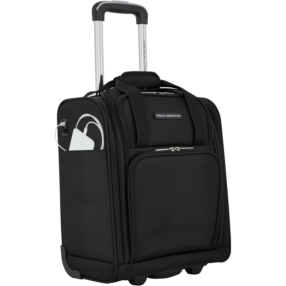 image:imageFrench Connection 16 Underseat CarryOn Luggage with USBUSBC Ports BlackBlack