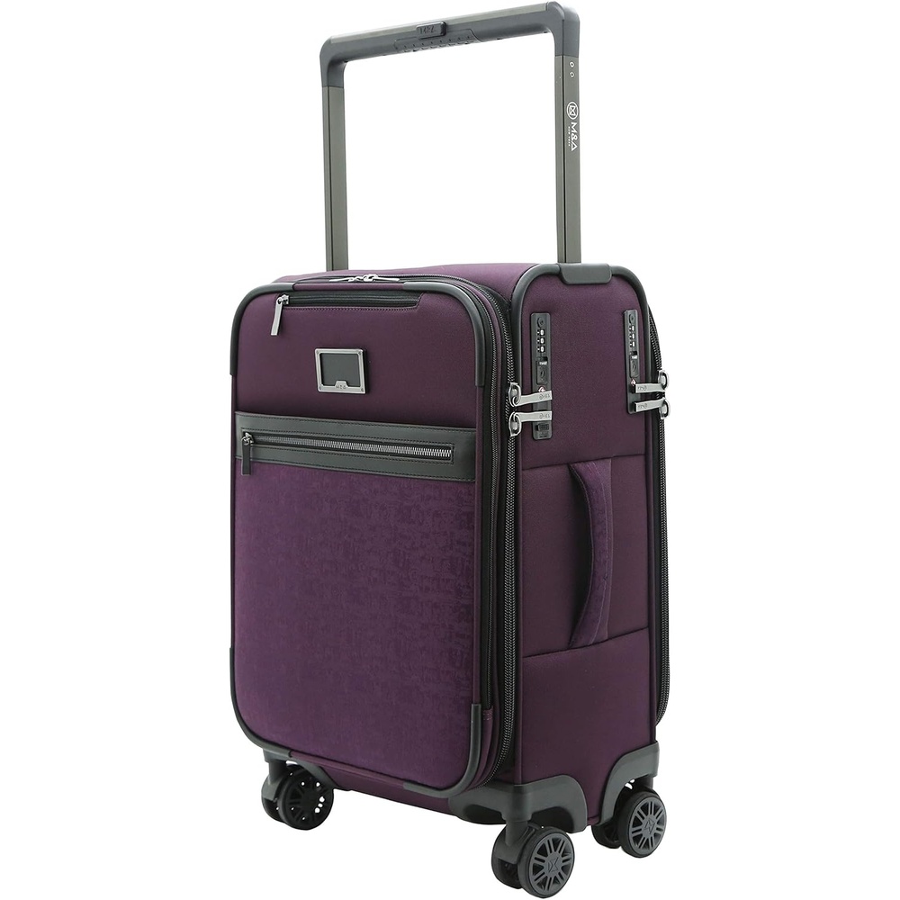 image:imageMampA Dual Opening Wide Trolley CarryOn Luggage Black 22InchPurple