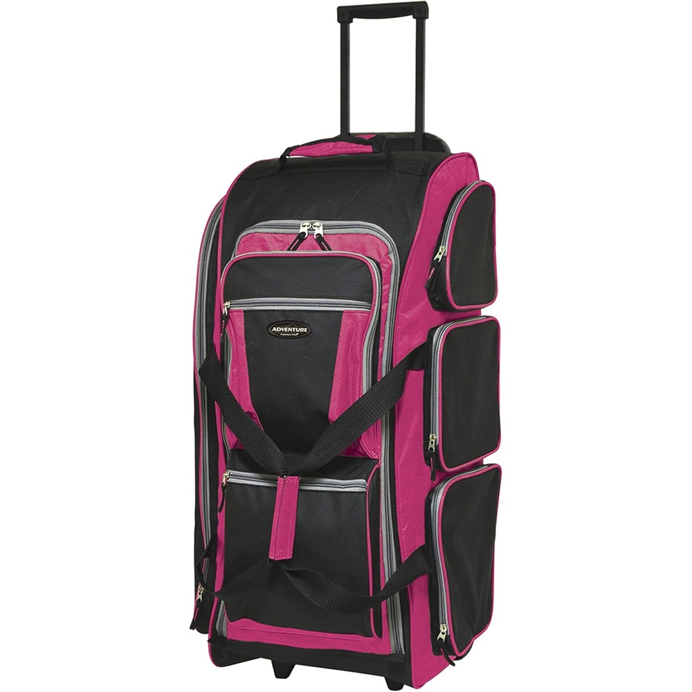image:imageTravelers Club Xpedition 30 Inch MultiPocket Upright Rolling Duffel BagHot Pink