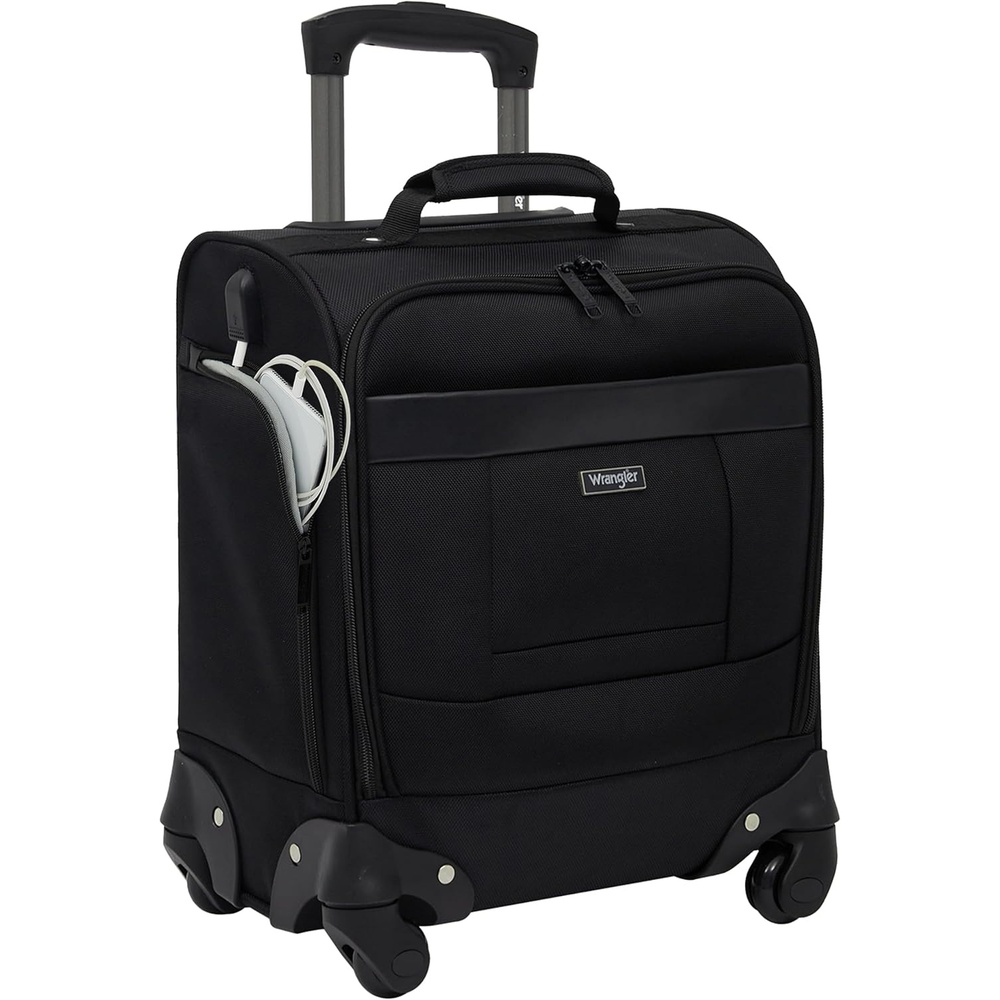 image:imageWrangler 17 Underseat Spinner CarryOn Luggage CharcoalBlack