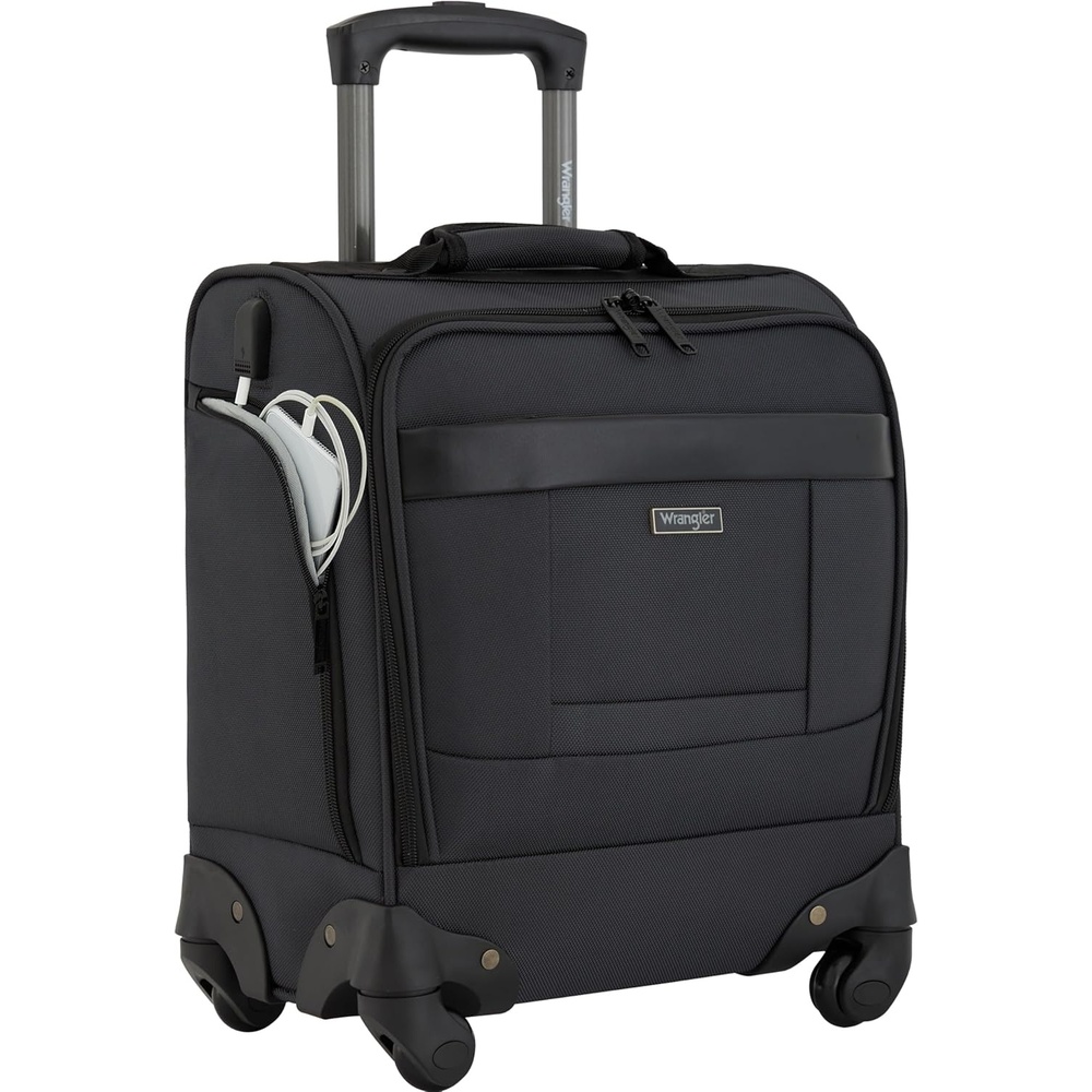 image:imageWrangler 17 Underseat Spinner CarryOn Luggage CharcoalCharcoal