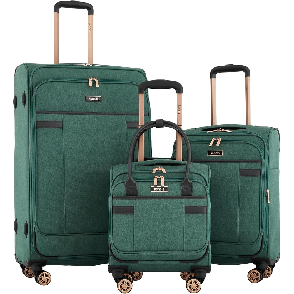 image:imagekensie Hudson Softside 3Piece Spinner Luggage Set Heather GraySmoke Pine