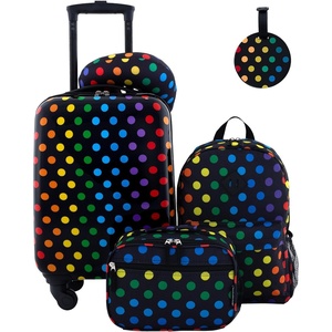 image:imageTravelers Club 5 Piece Kids Luggage Set ButterflyBlack Polkadot