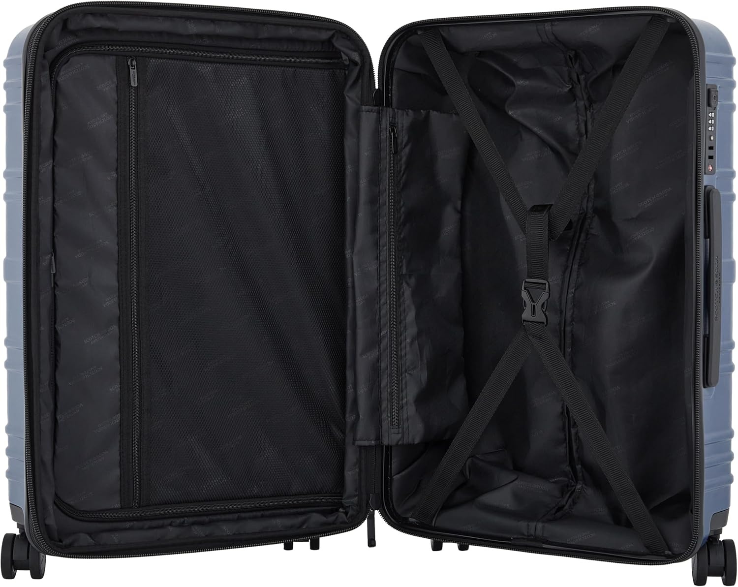 image:imageSCOTCH amp SODA Rotterdam Expandable Hardside Luggage Travertine 3 Piece SetOcean Blue