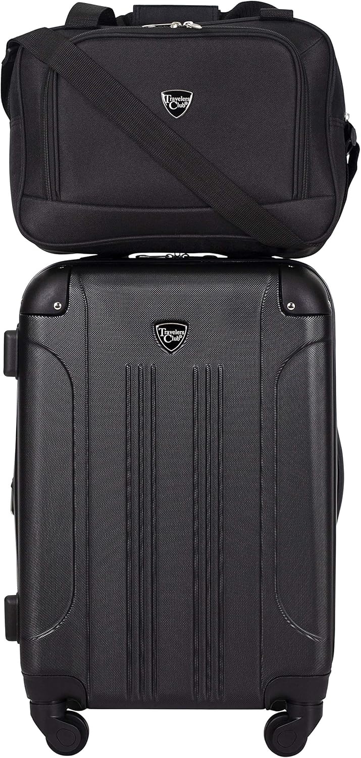 image:imageTravelers Club Chicago Hardside Expandable Spinner Luggage Apple Butter 5 Piece SetBlack