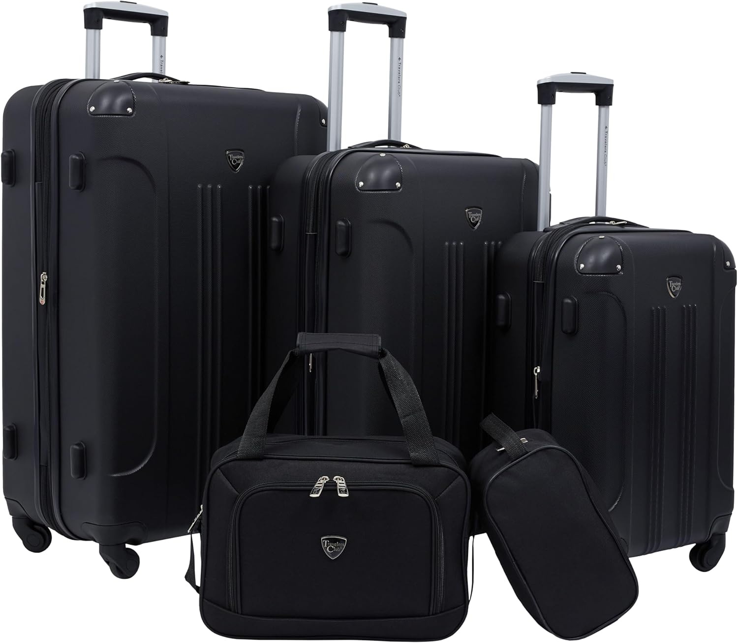 image:imageTravelers Club Chicago Hardside Expandable Spinner Luggage Apple Butter 5 Piece SetBlack