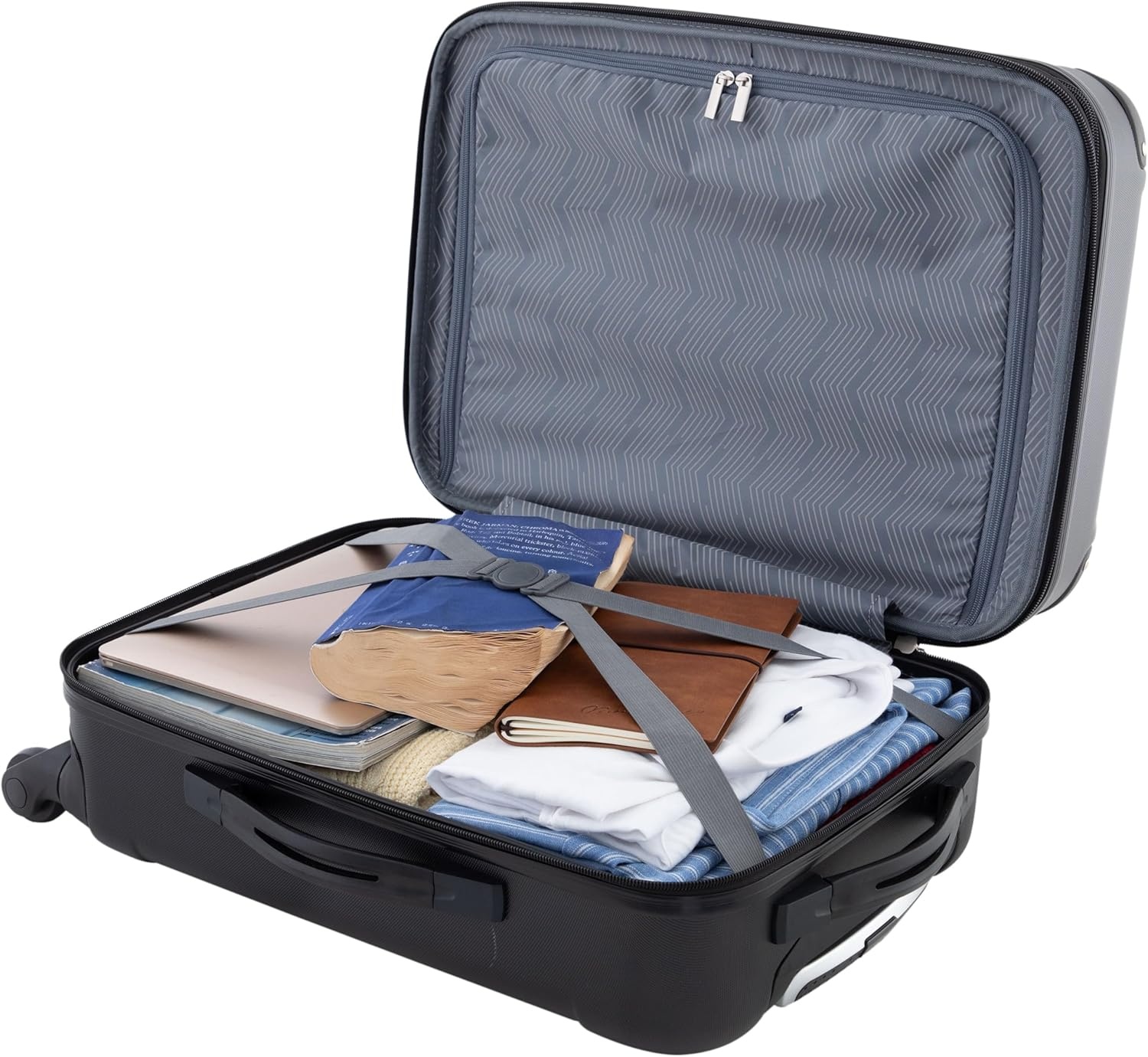 image:imageTravelers Club Chicago Hardside Expandable Spinner Luggage Apple Butter 5 Piece SetBlack