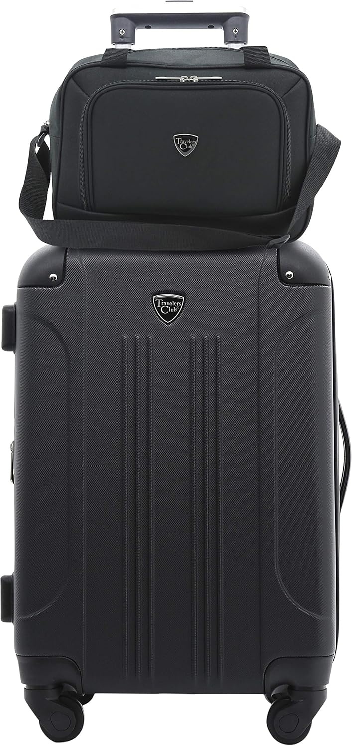 image:imageTravelers Club Chicago Hardside Expandable Spinner Luggage Apple Butter 5 Piece SetBlack