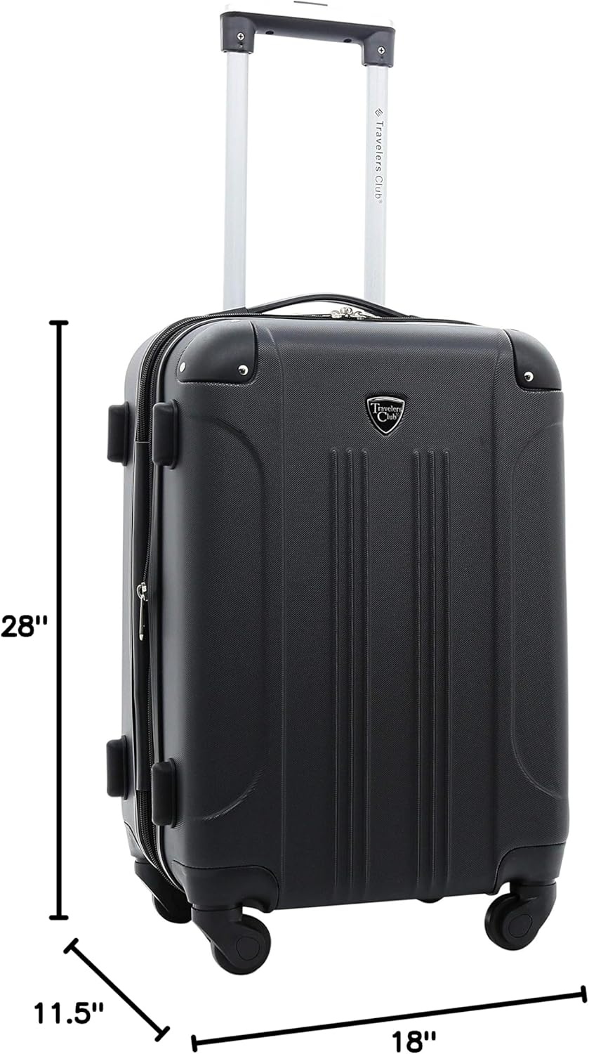 image:imageTravelers Club Chicago Hardside Expandable Spinner Luggage Apple Butter 5 Piece SetBlack