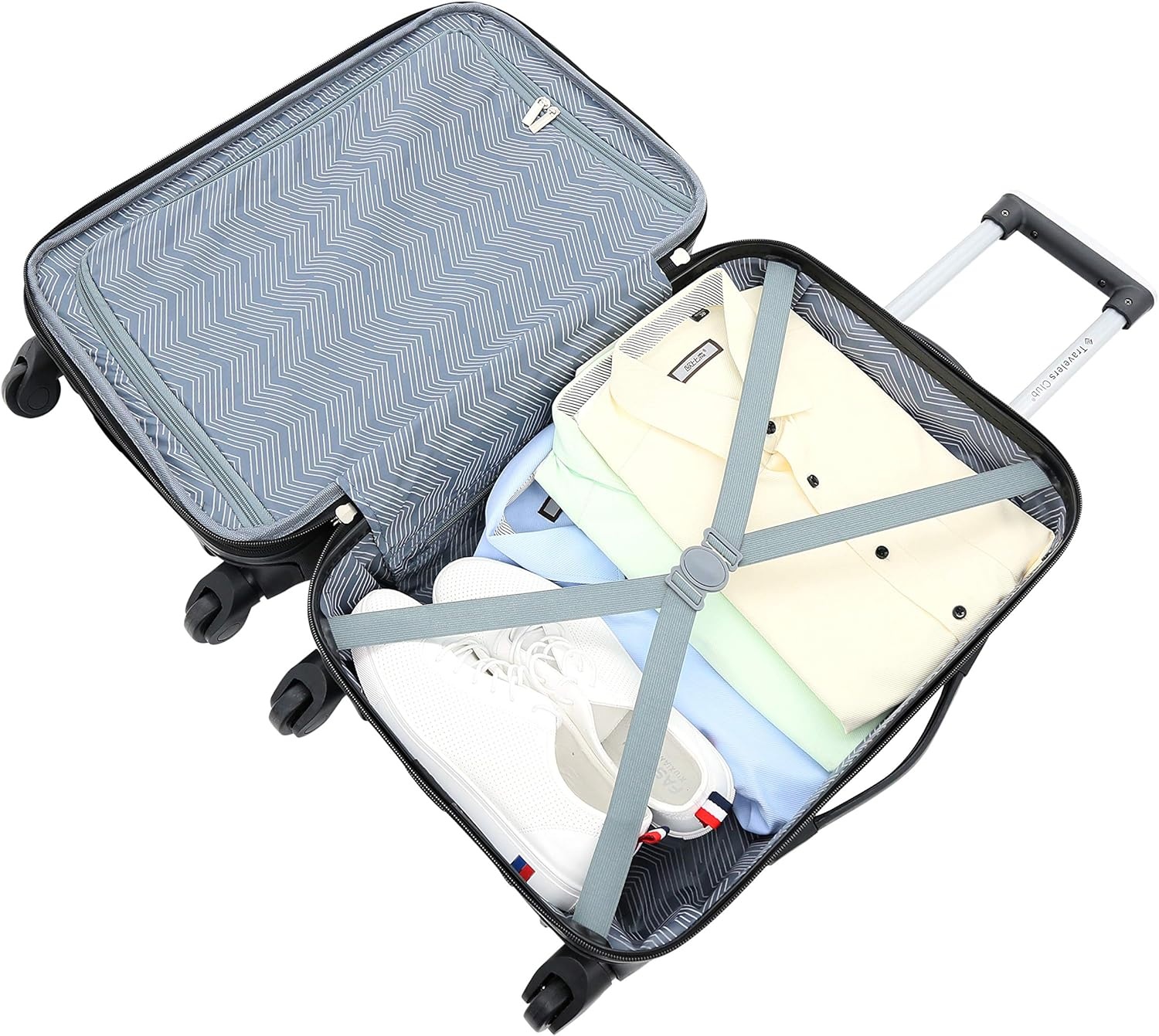 image:imageTravelers Club Chicago Hardside Expandable Spinner Luggage Apple Butter 5 Piece SetBlack