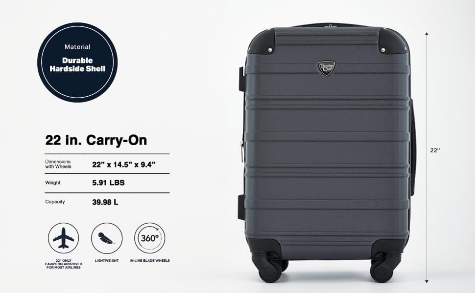 image:imageTravelers Club Chicago Hardside Expandable Spinner Luggage Apple Butter 5 Piece SetBlackened Pearl