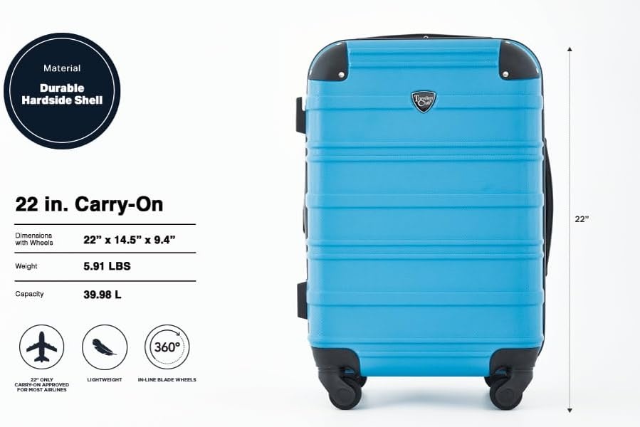 image:imageTravelers Club Chicago Hardside Expandable Spinner Luggage Apple Butter 5 Piece SetBlue Moon