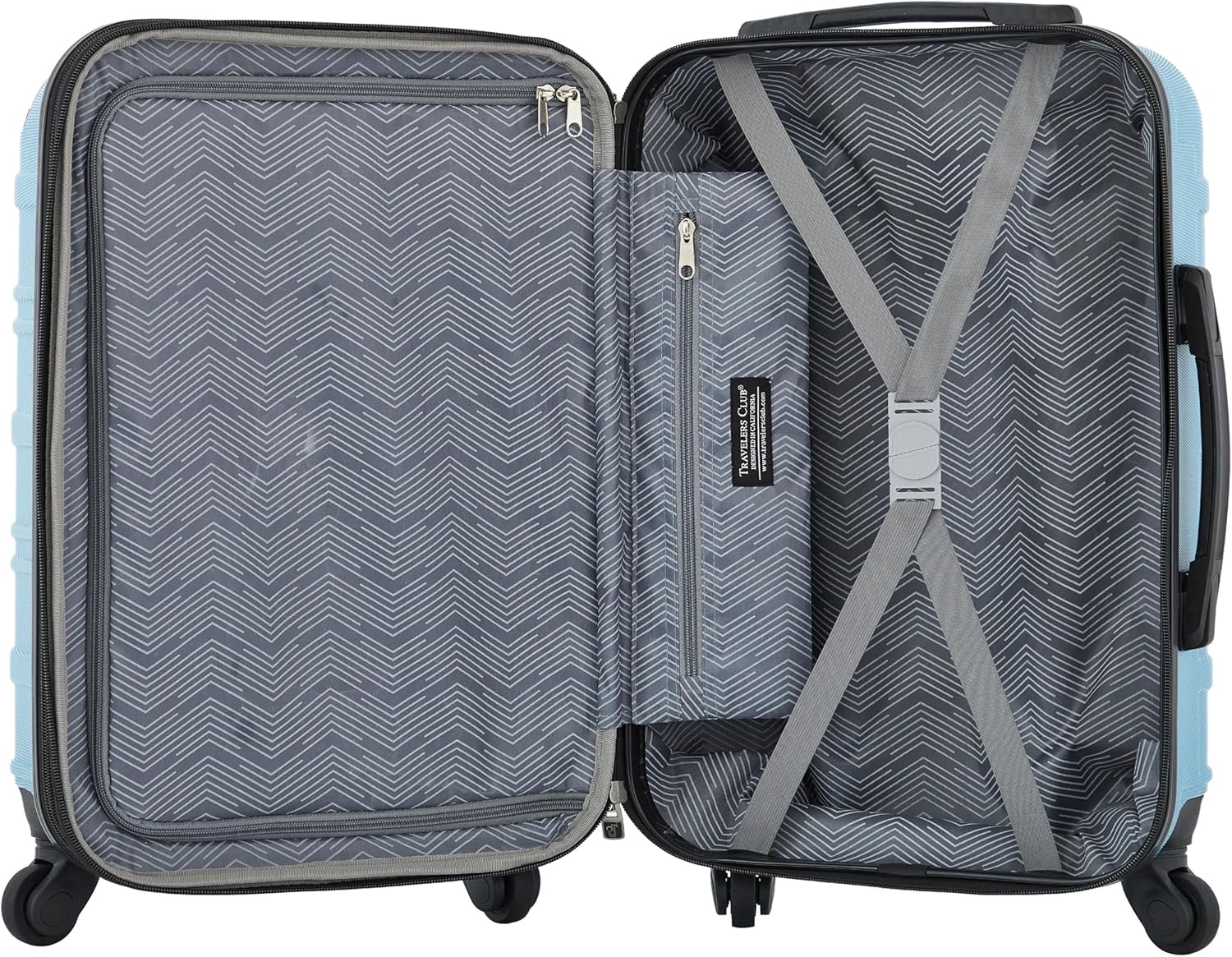 image:imageTravelers Club Chicago Hardside Expandable Spinner Luggage Apple Butter 5 Piece SetBlue Moon