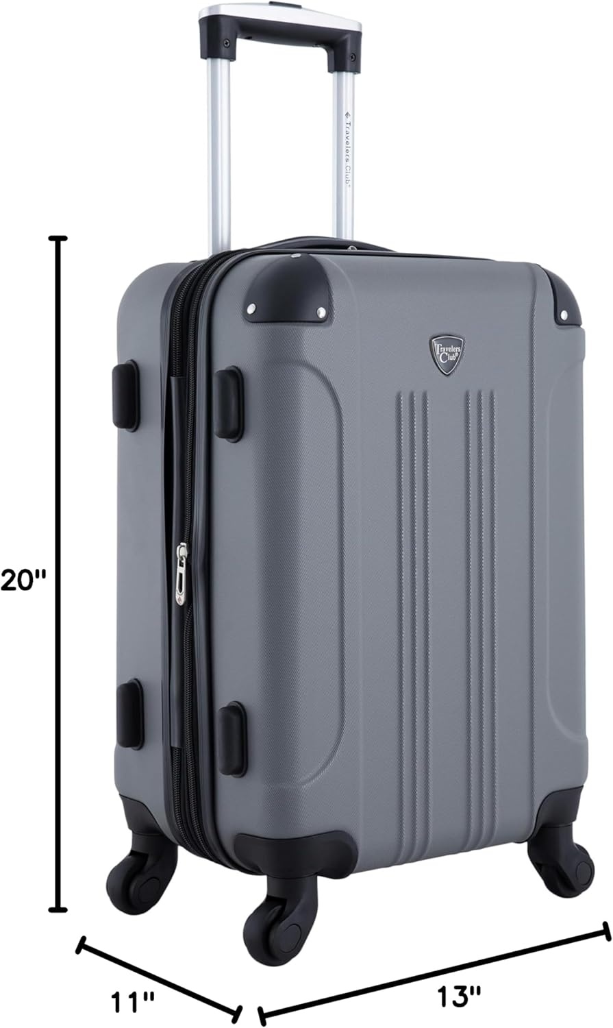 image:imageTravelers Club Chicago Hardside Expandable Spinner Luggage Apple Butter 5 Piece SetCharcoal
