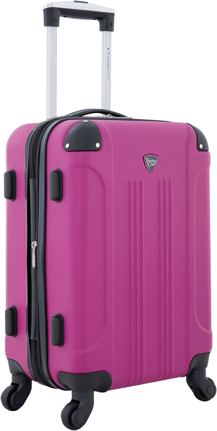 image:imageTravelers Club Chicago Hardside Expandable Spinner Luggage Apple Butter 5 Piece SetFuchsia