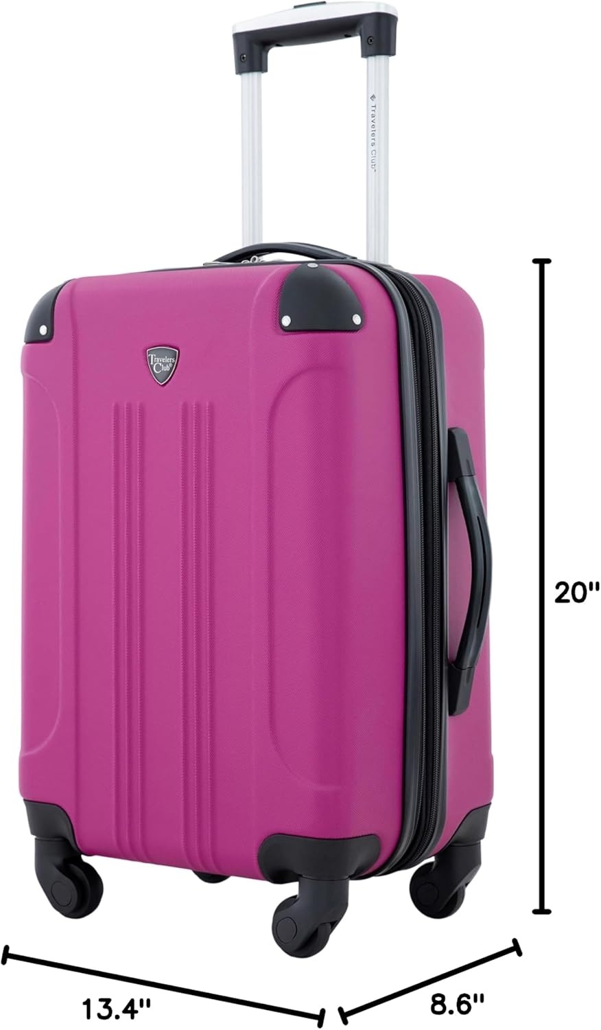 image:imageTravelers Club Chicago Hardside Expandable Spinner Luggage Apple Butter 5 Piece SetFuchsia