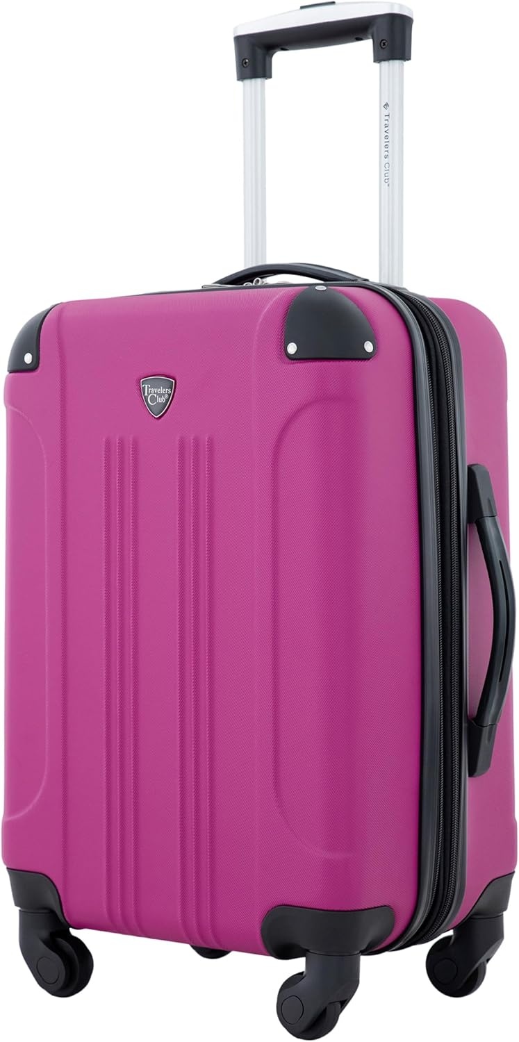 image:imageTravelers Club Chicago Hardside Expandable Spinner Luggage Apple Butter 5 Piece SetFuchsia