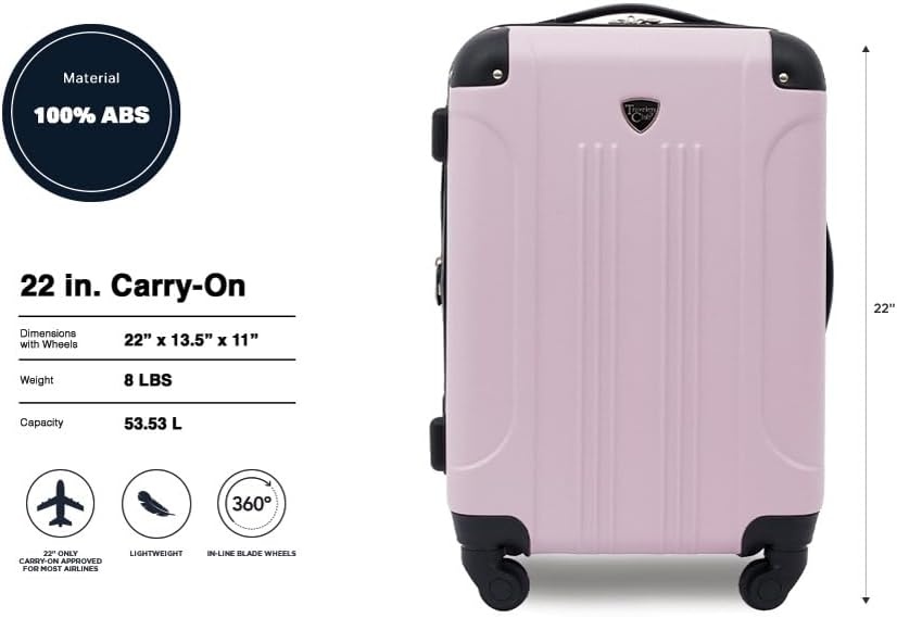 image:imageTravelers Club Chicago Hardside Expandable Spinner Luggage Apple Butter 5 Piece SetLilac