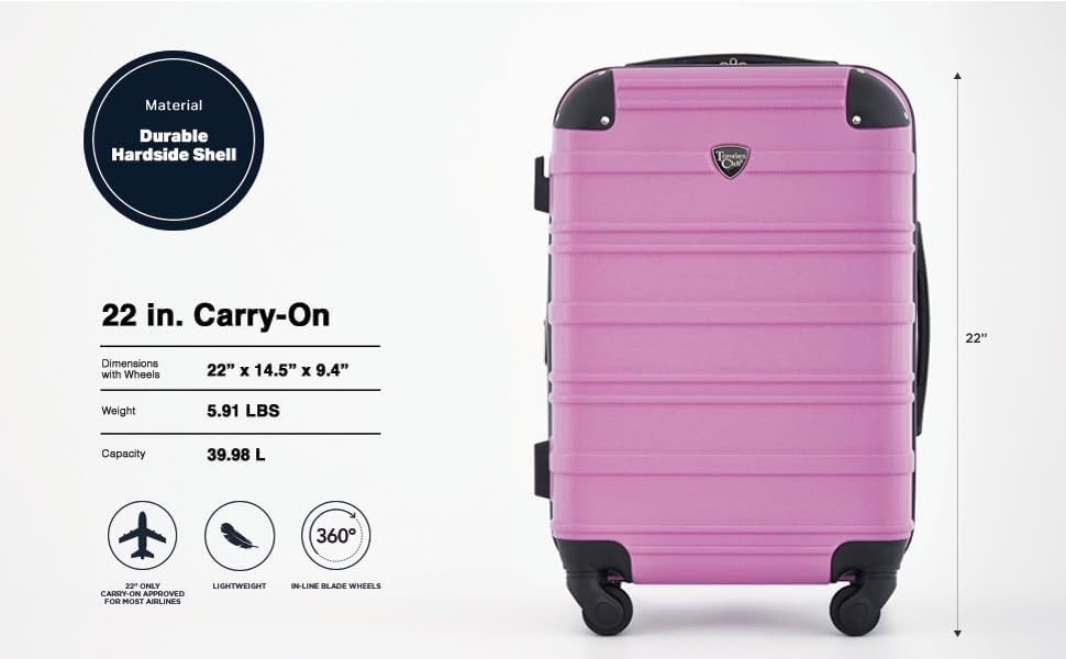 image:imageTravelers Club Chicago Hardside Expandable Spinner Luggage Apple Butter 5 Piece SetMulberry