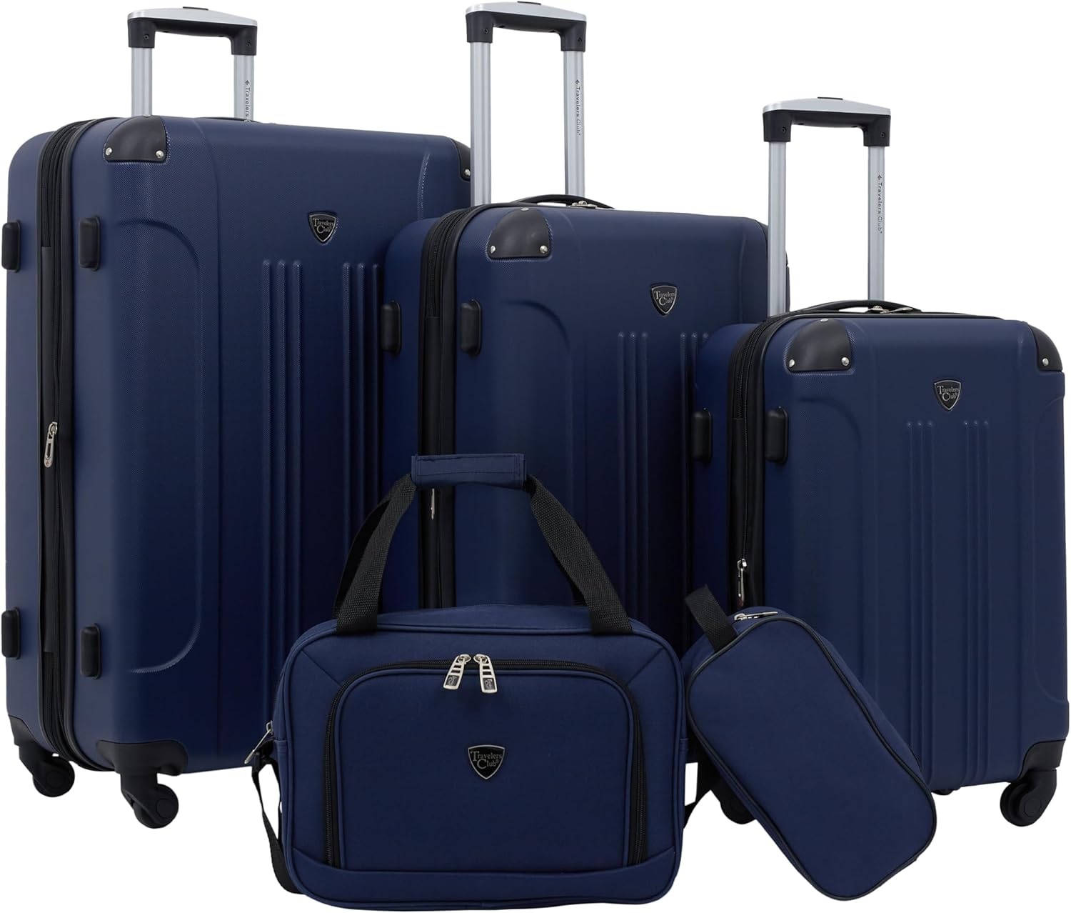 image:imageTravelers Club Chicago Hardside Expandable Spinner Luggage Apple Butter 5 Piece SetNavy Blue