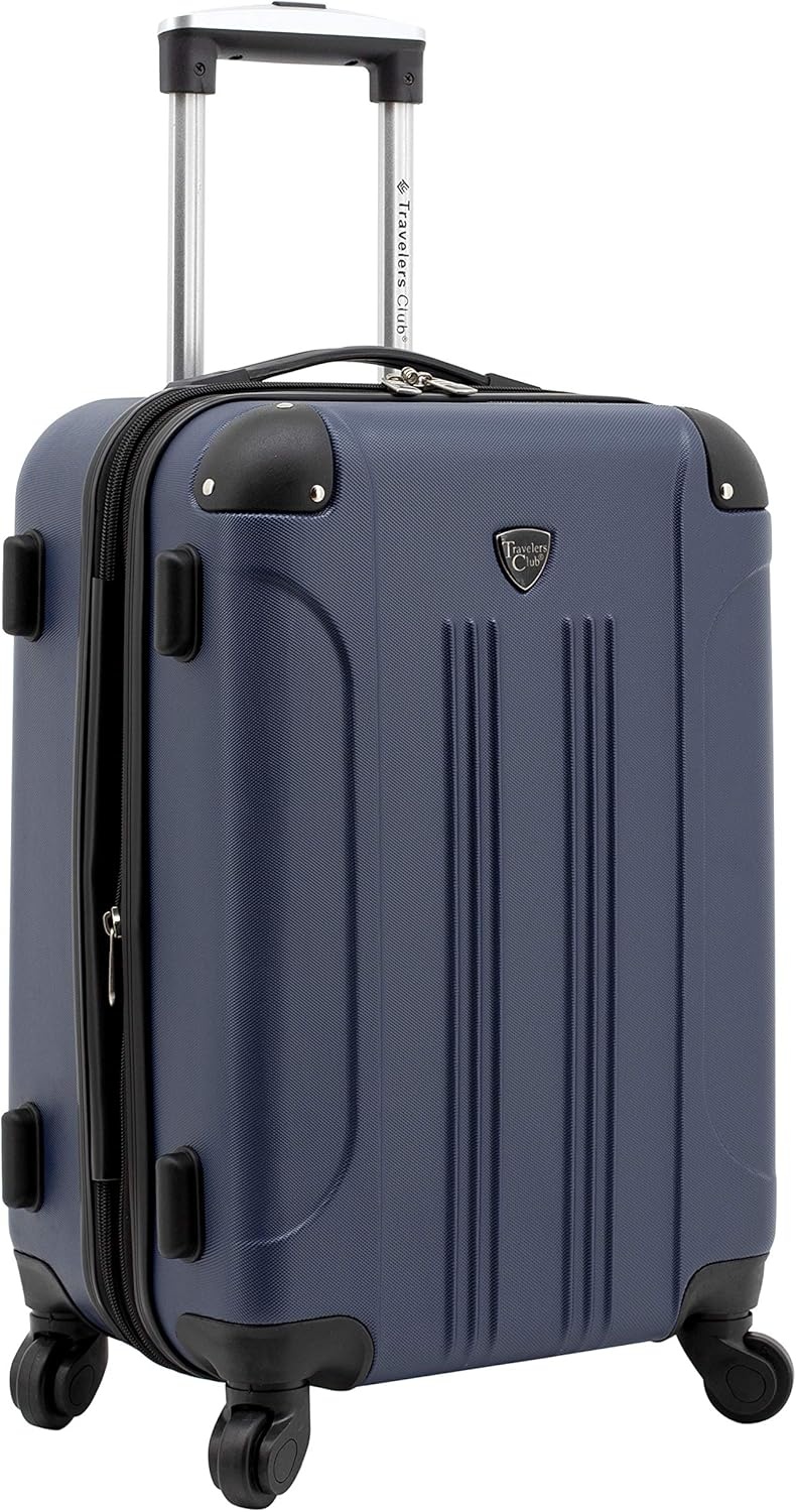 image:imageTravelers Club Chicago Hardside Expandable Spinner Luggage Apple Butter 5 Piece SetNavy Blue